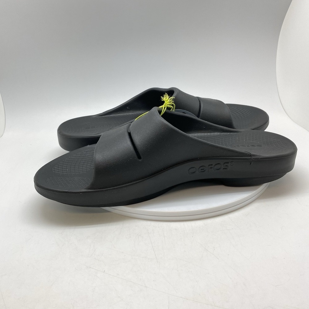 Oofos OOahh Sport Sandals Mens 14 Womens 16 Black Open Slip On Recovery Rubber - Picture 7 of 9